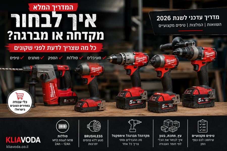 איך לבחור מברגה או מקדחה בשנת 2026 – המדריך המלא